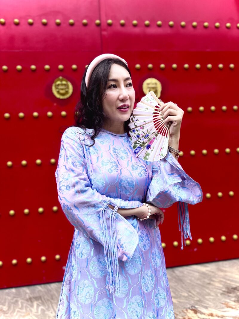 Áo dài Hoa Thuỷ Tiên