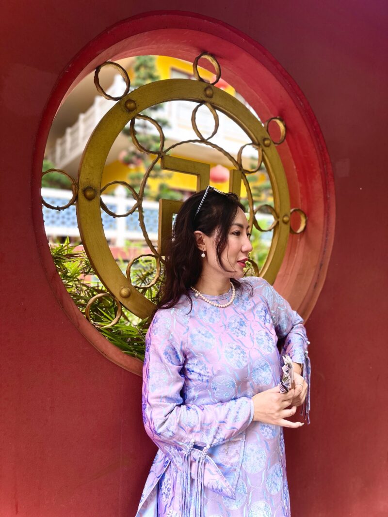 Áo dài Hoa Thuỷ Tiên