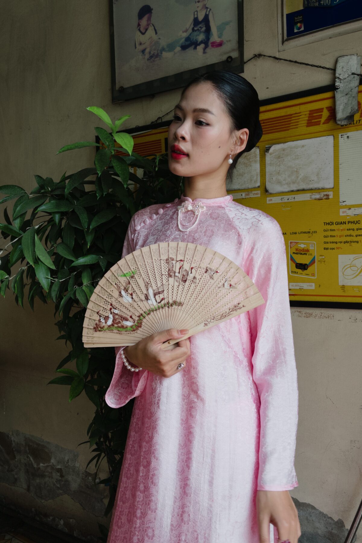 Áo dài Phấn Loang